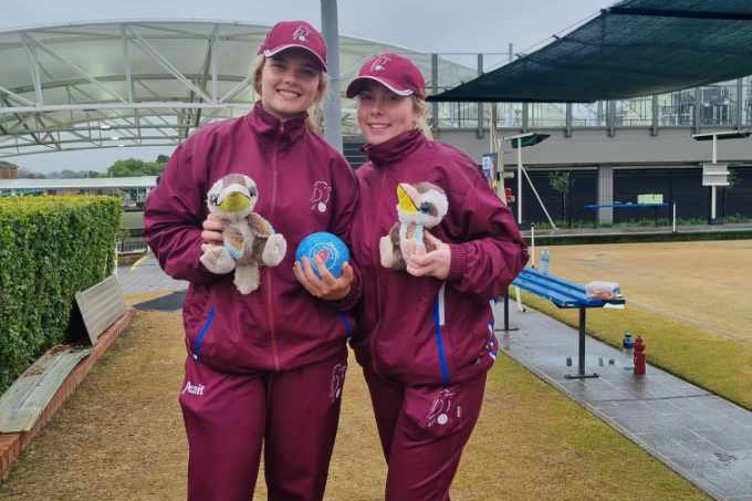 Dekota Brindle (right) with Corrine Stallan of Cooktown. A year 12 student at Lowood State High School, Dekota represented Queensland in a bowls event last month.