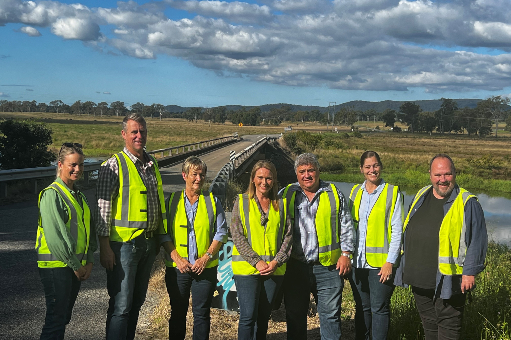 Councillors at Lester Kropp Bridge.