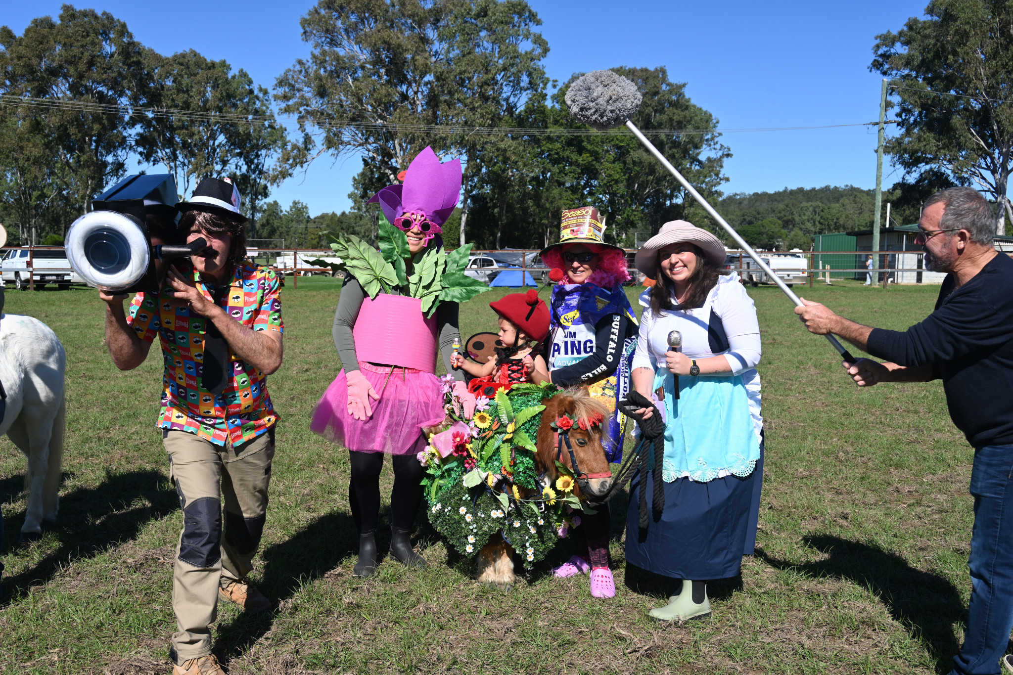 Fancy dress pony comp. Craig, Kay, Bec, Ashby and Jordan on Macky. Photo: Fynn Cattley.