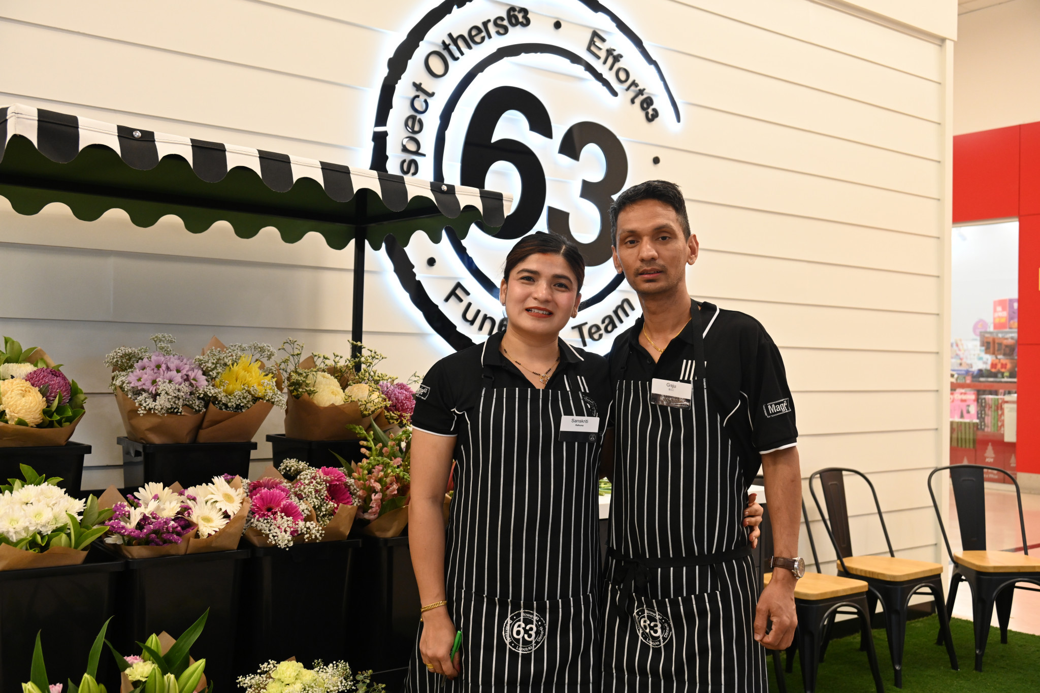 Café 63 Caboolture owners Gaju Chhetri and his wife Sanskriti. Photo: Marina Gomide.