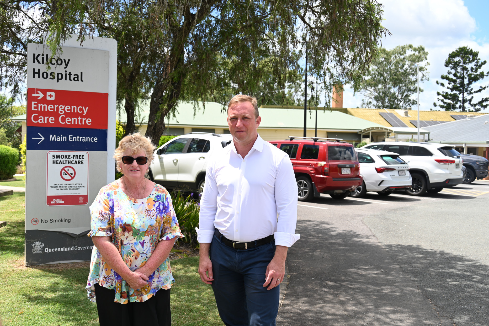 Denise Modistach with Steven Miles MP at the Kilcoy Hospital.