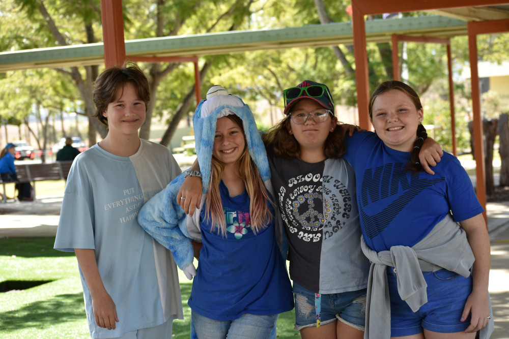 Ellanore Cross, Pheenyx Diefenbach, Codi Collins and Quintilla Ashton enjoyed their time as Toogoolawah State High School took part in Do It For Dolly Day.
