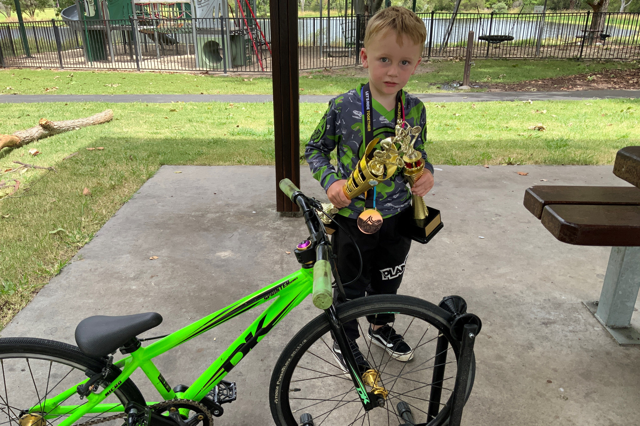 Four-year-old Jai Macdonald has already won some trophies in his chosen sport of BMX riding, and he is now preparing to compete in Adelaide.