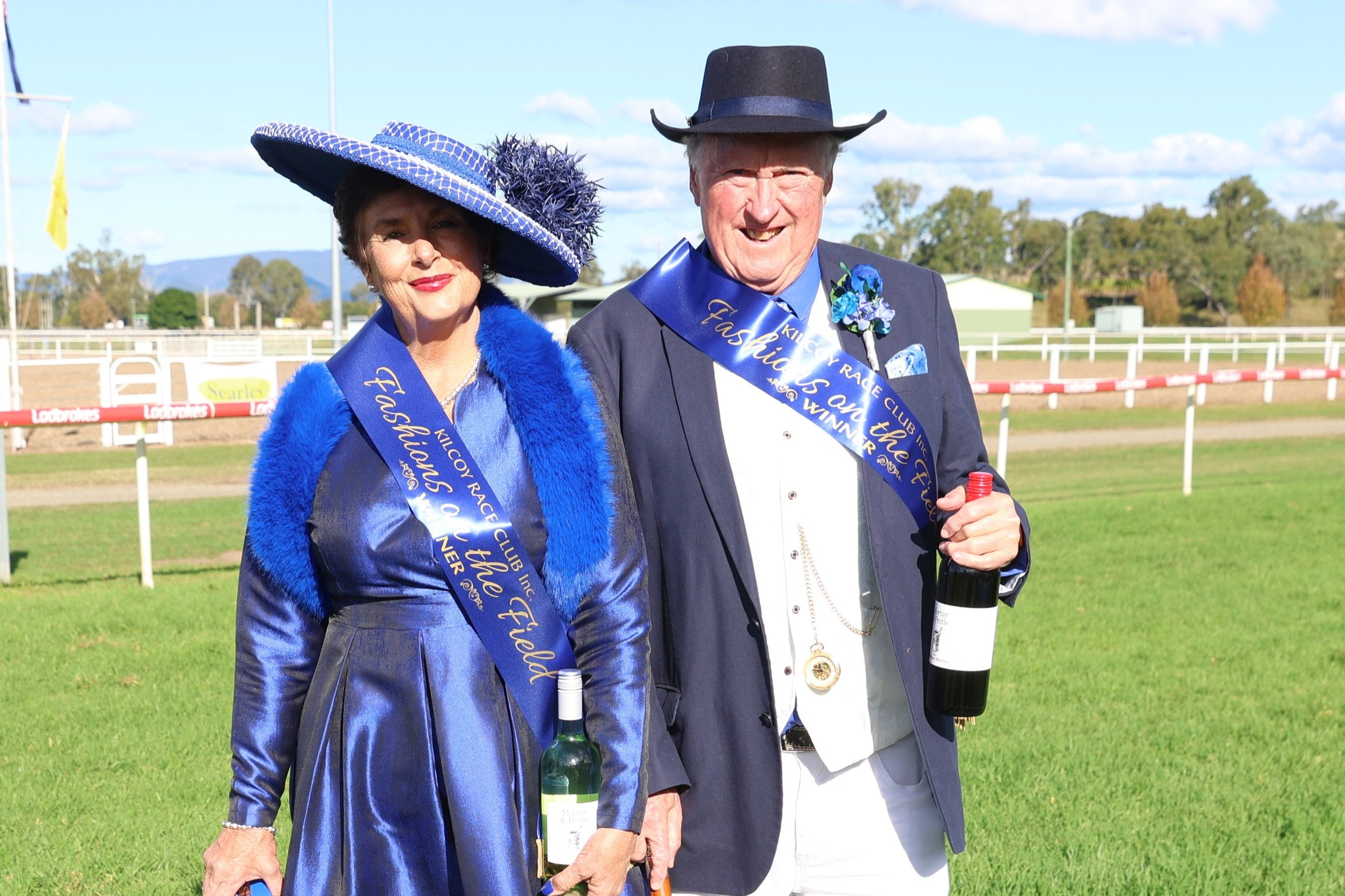 Best couple winner: Barbara and Thomas Thompson at the Kilcoy Cup race meet.