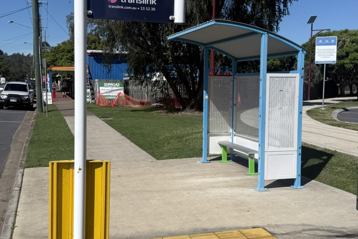 Bus stop in Esk.