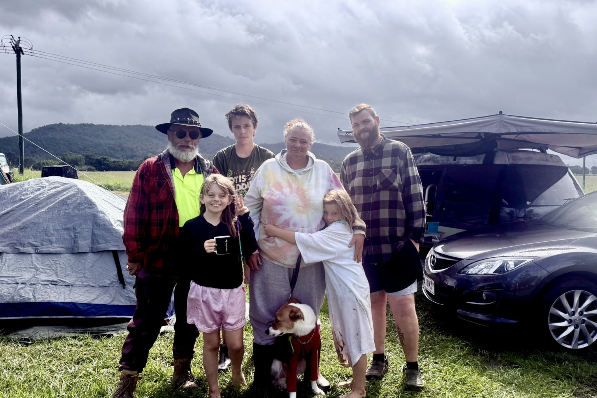 Family of five living at Cruice Park (William, Jack, Grace, Tina and Layla) with fellow park friend, Ethan (right).