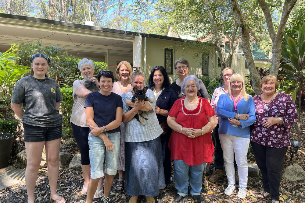Wamuran Women’s Shed members at their coffee catch-up last Thursday at Woodford Gardens.