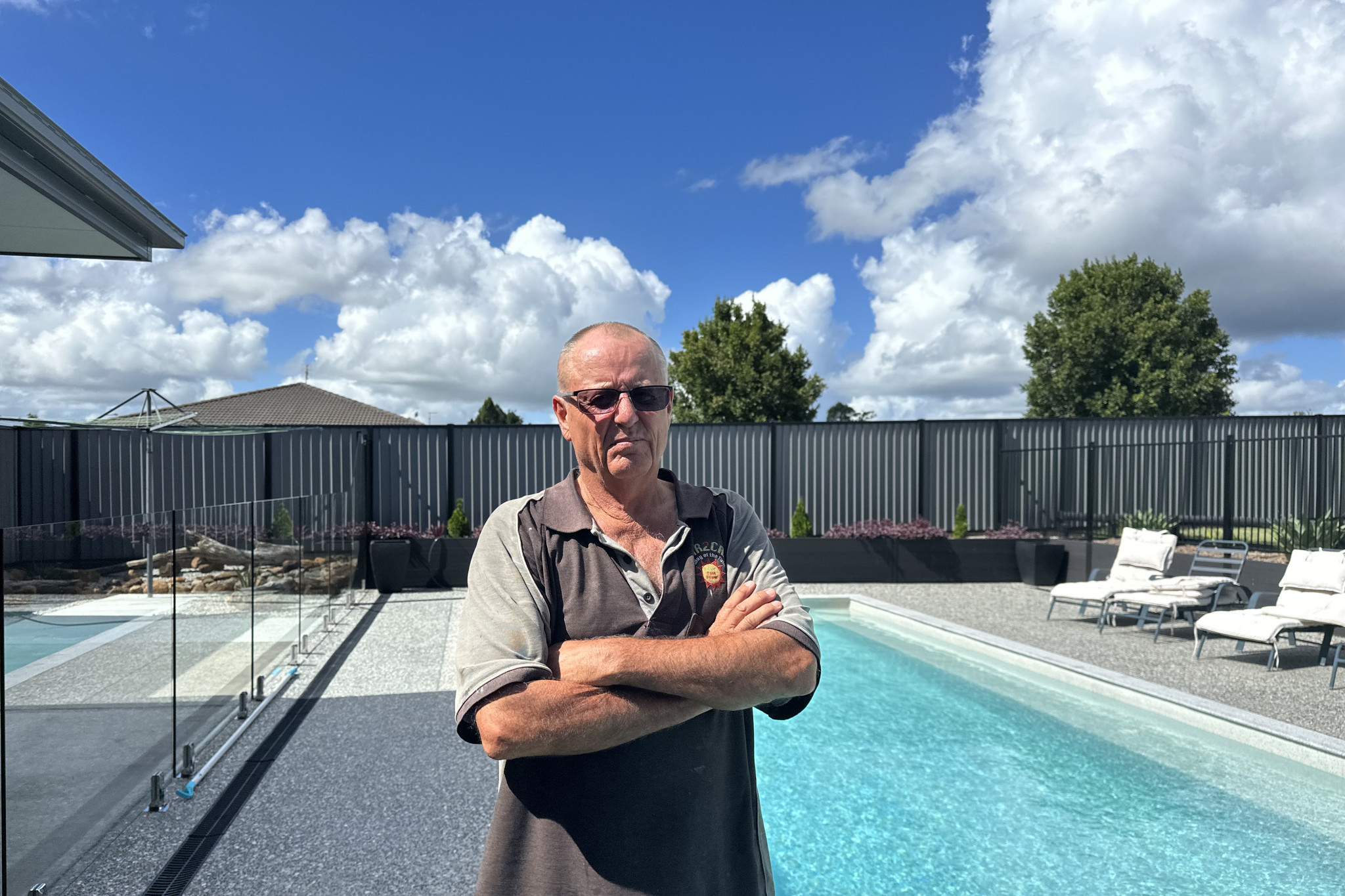 Woodford resident, Brent Green is unhappy with the state of his new swimming pool.