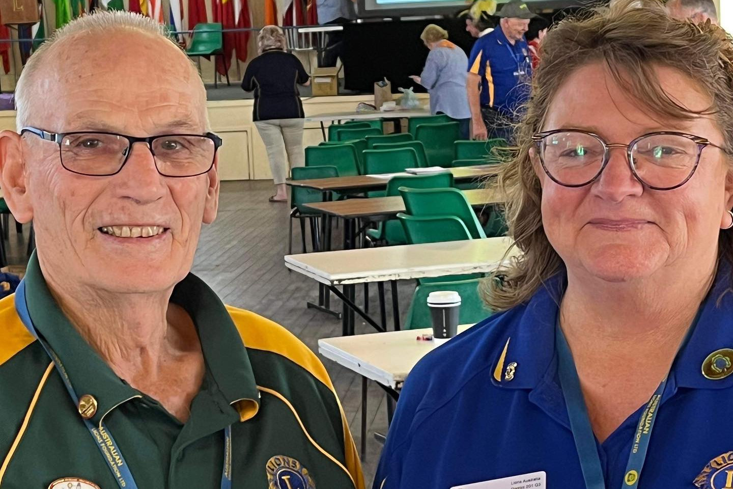 Lions Club of Wamuran award winner Lisa Gourley (right) with district governor Graeme Emery.