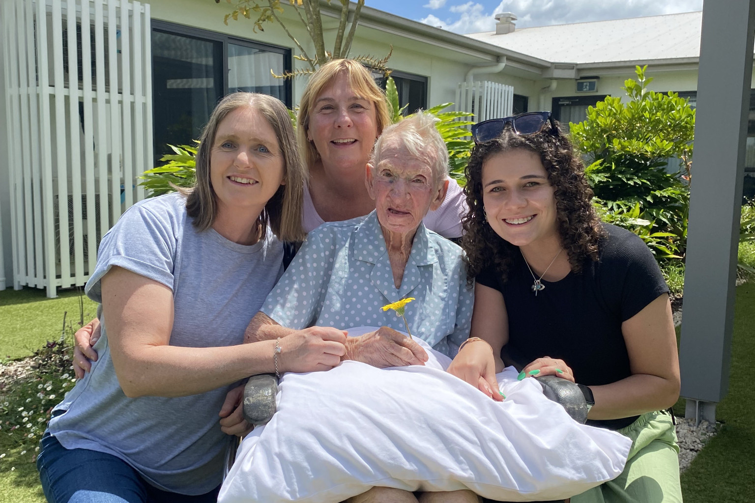 Wamuran-based Jessie Morgan (second from right) marked her 100th birthday last week. She is pictured with Amanda (granddaughter), Cecilia (daughter) and Tamika (great granddaughter).