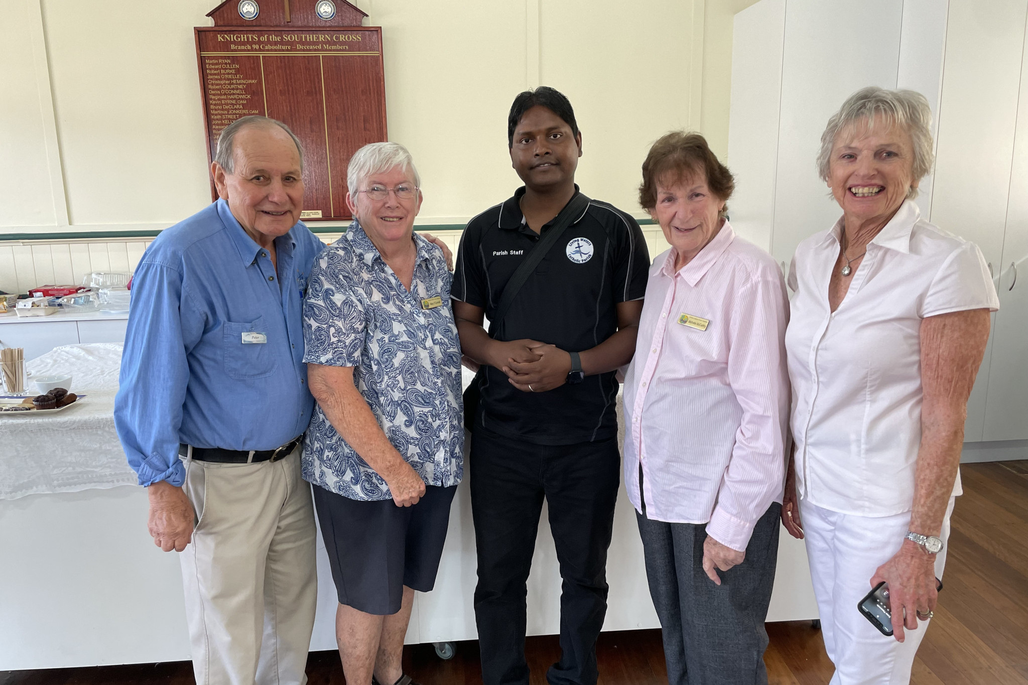 (L to R) Peter McCorley,Mary O’Connell, Fr.Akesh Xalxo,Michelle McCarthy Paula McCorley.