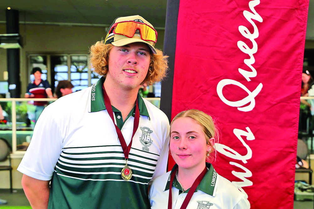 Nick Miller and Dekota Brindle represented Lowood State High School in last week’s Bowls Queensland Secondary School Cup event.