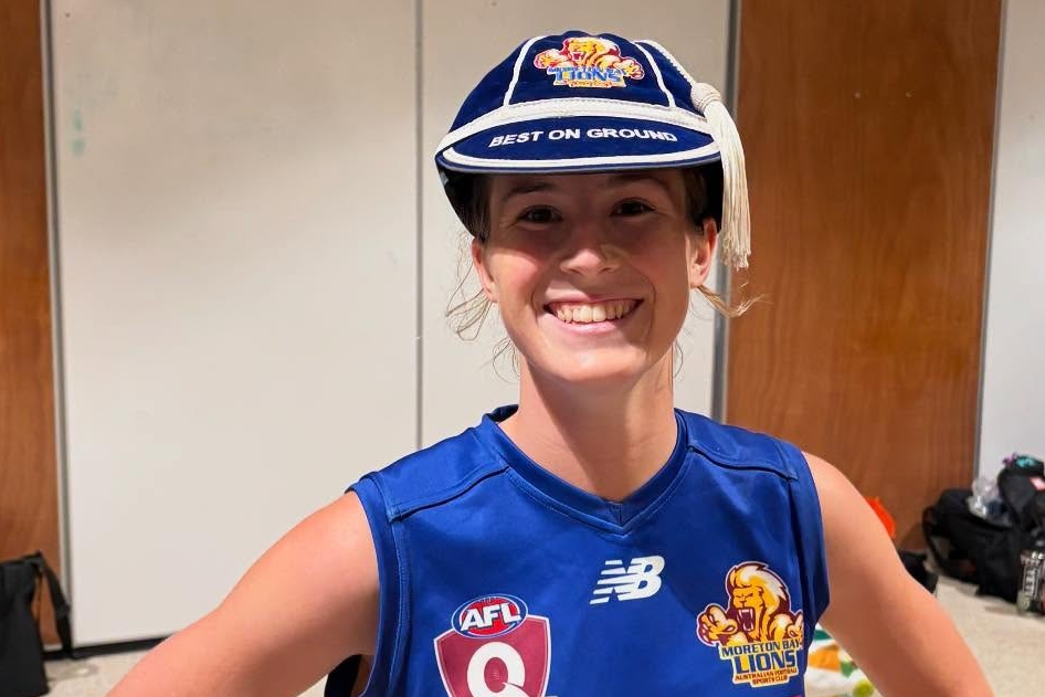 QAFLW Moreton Bay Lions player, Charis Tarr.
