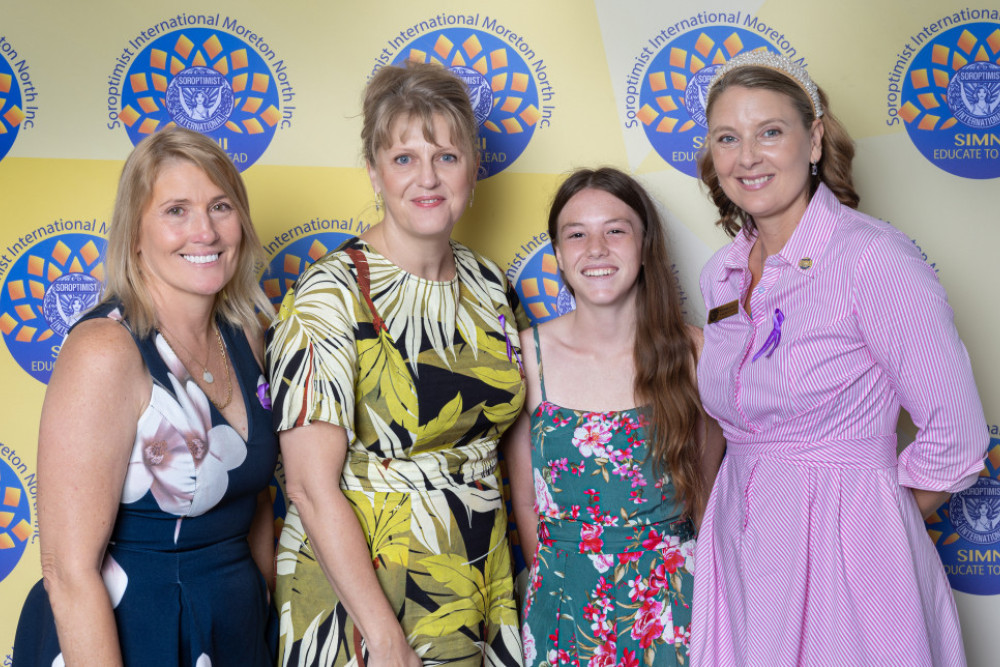 SIMNI 2023 International Women’s Day Volunteer of the Year Michelle Feuerriegel, Woman of the Year Susanne Jones, Young Woman of the Year Tamika Bennett SIMNI President Fiona Cullen.