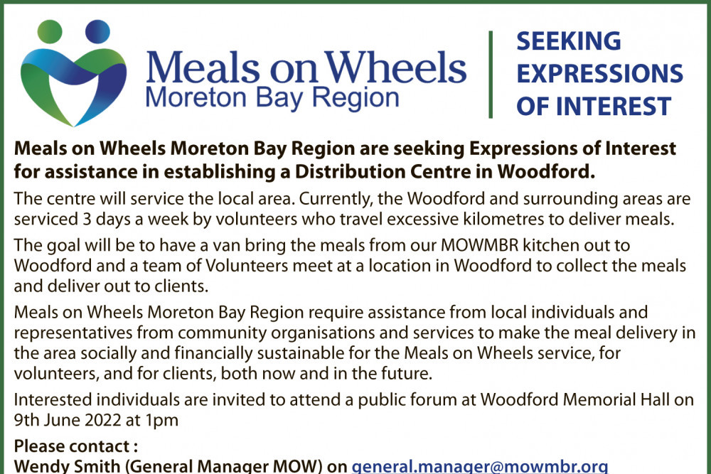 Can you help Meals on Wheels in Woodford?