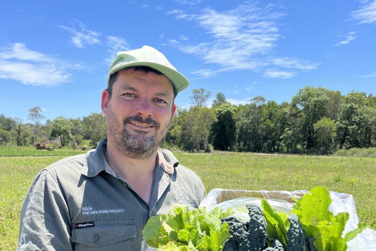 Nick at the new mini farm at Wamuran which is set to be up and running early this year. Nick was also one of 20 recipients from across the nation of the 2022 AMP Tomorrow Maker Award. There was a total of 863 applicants.