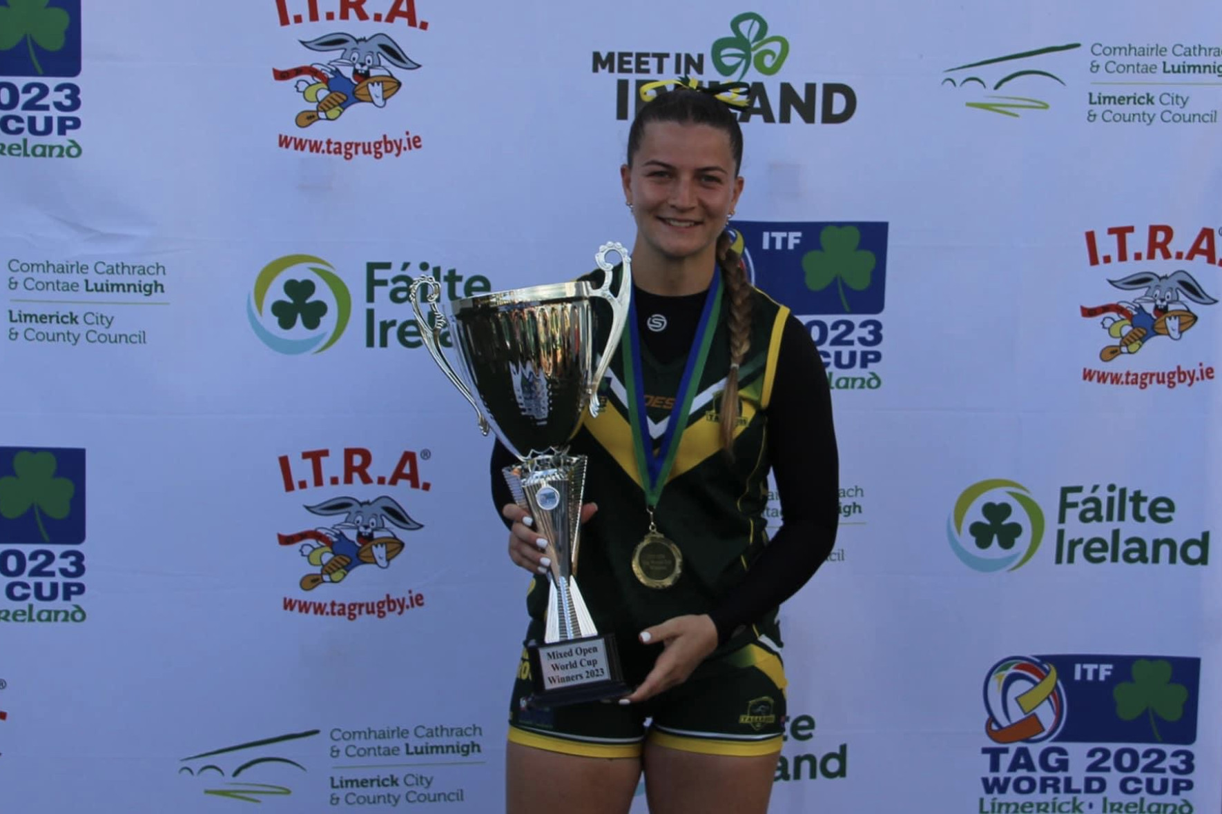 Wamuran resident Rachael Harper savours Australia’s World Cup win in the Open Mixed division at the Tag World Cup in Ireland.