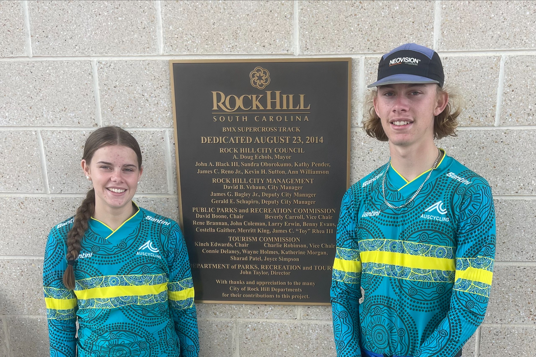 Kyarnee and Fletcher Young took part in the recent BMX Racing World Championships.