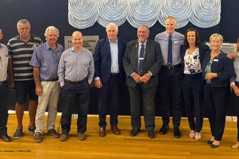 Retiring Mayor Graeme Lehmann and Cr Cheryl Gaedtke gathered with colleagues to mark almost seven decades of Local Government service between them.