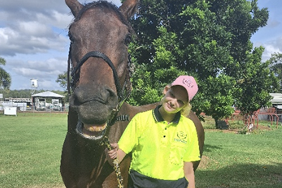 Kayla Wilson at her stable hand job. Photo supplied.