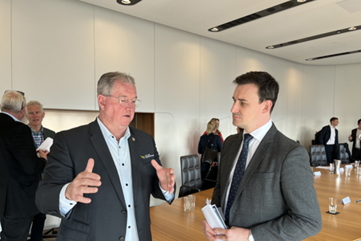 Mayor Peter Flannery with Minister for Housing and Public Works, Sam O’Connor.