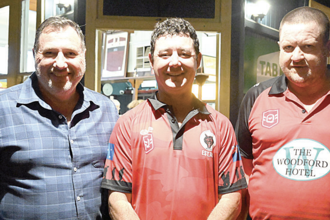 Andrew Powell MP, Stanley River Wolves president, Sam Cooper, and senior vice president, Paul Potts.
