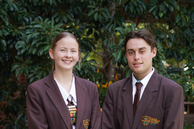 Felicity Klinge and Lachlan Scudamore were nominated by their peers as the 2023 School Captains at Grace Lutheran College Caboolture.