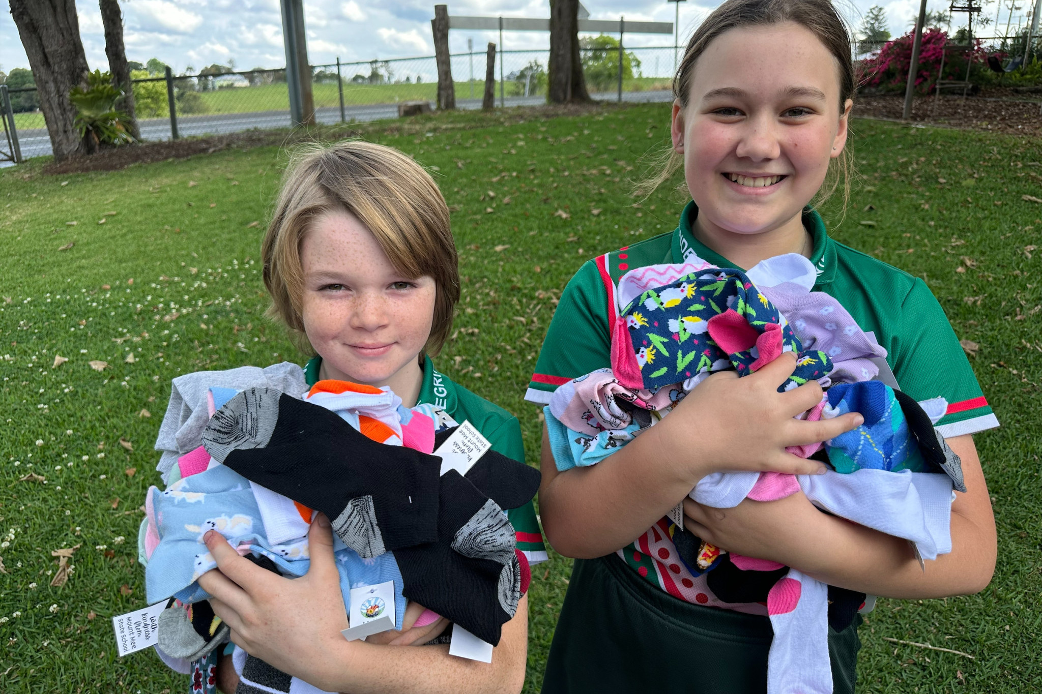 Mount Mee State School kids with their donation collections