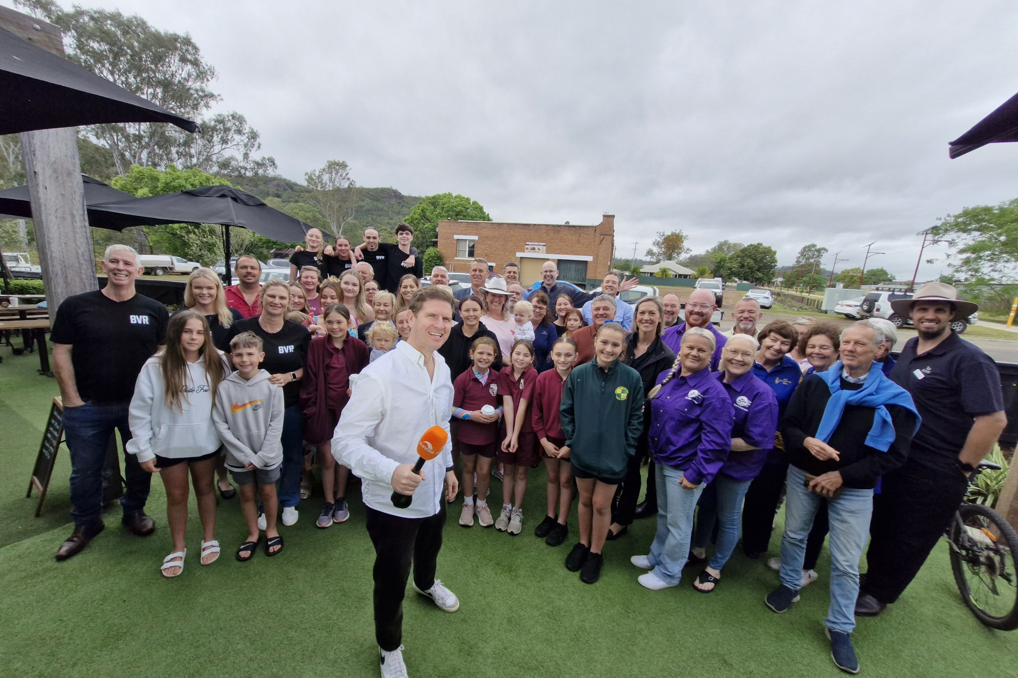 Somerset businesses and Council with Sunrise weather presenter, Sam Mac.