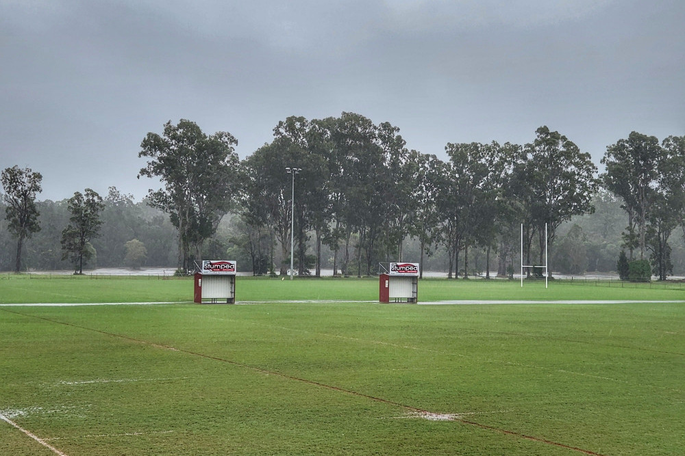 Flooding from the Stanley River and surrounding tributaries has once again covered the rugby league fields at Woodford
