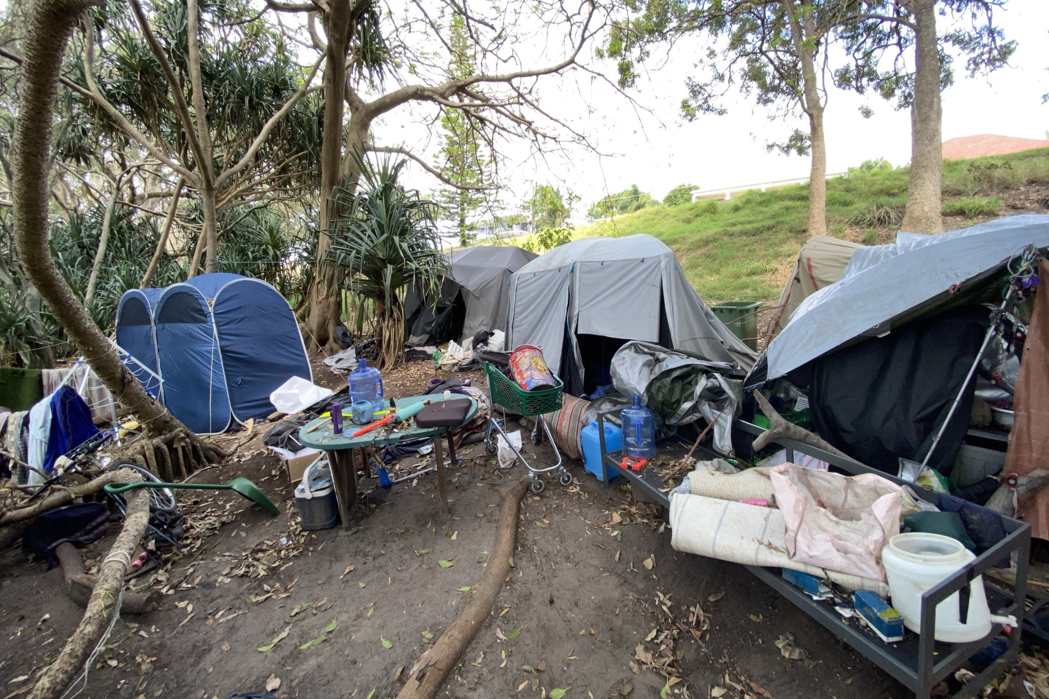 Homeless sites closed down at Gayundah Arboretum Park.