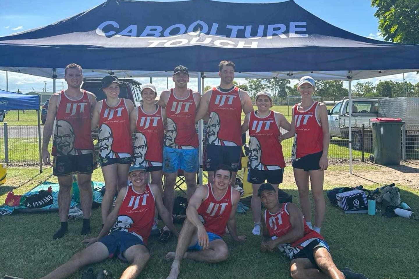 The Caboolture touch football team, named It’s Just Touch, finished runner-up in the Social Mixed division in the Bundaberg Cup.