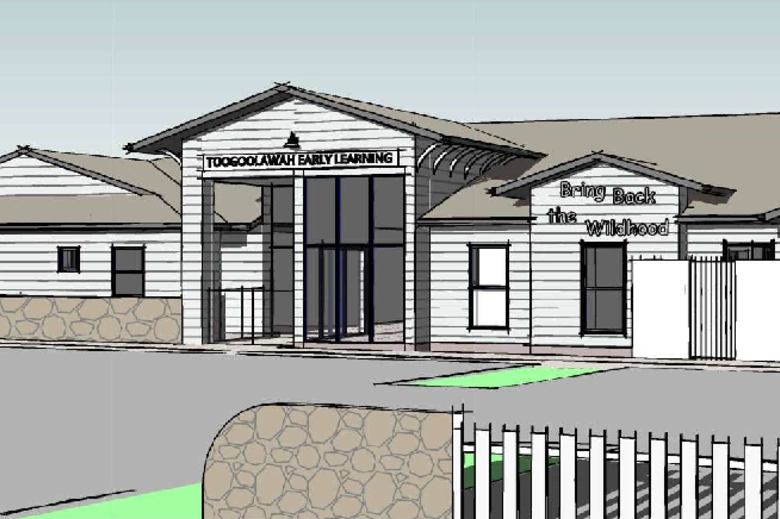 caption Artist impression of the new Toogoolawah Childcare Centre.