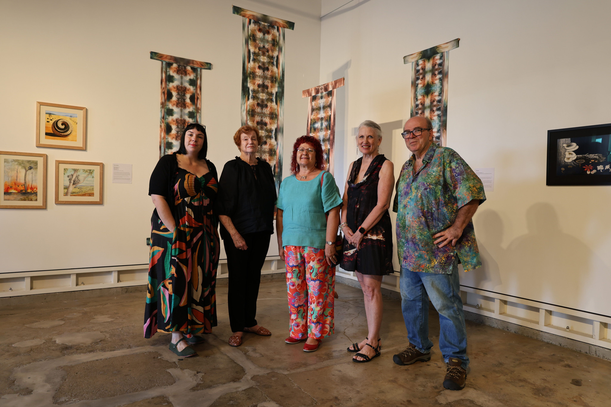 Somerset artists Naomi McKenzie, Shirley Gregor, Cassandra Hodgins, Sandi Hook and Jim Filmer.