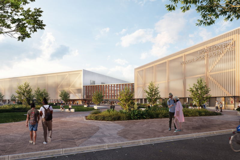 Artist rendition of new Moreton Bay Indoor Sports Centre.