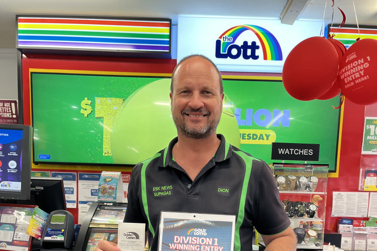The Esk Newsagency has been operational for well over 50 years, and current owner Dion Wengel was excited to have sold the shop’s first ever division one winning lotto ticket.