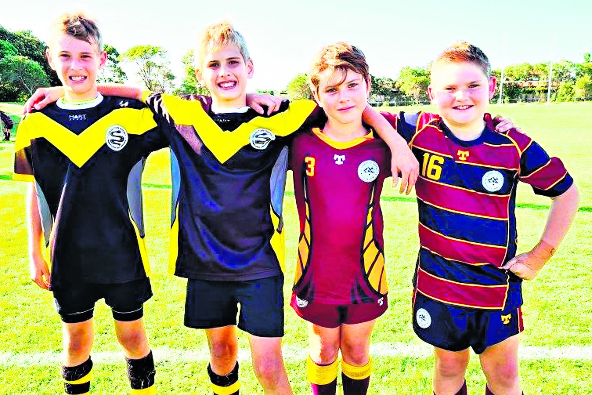 Stanley River Wolves under 11s Jaiden Grinham, Hayden Grinham, Jack Jeffery and Cash Jones took part in rugby league trials at Redcliffe.