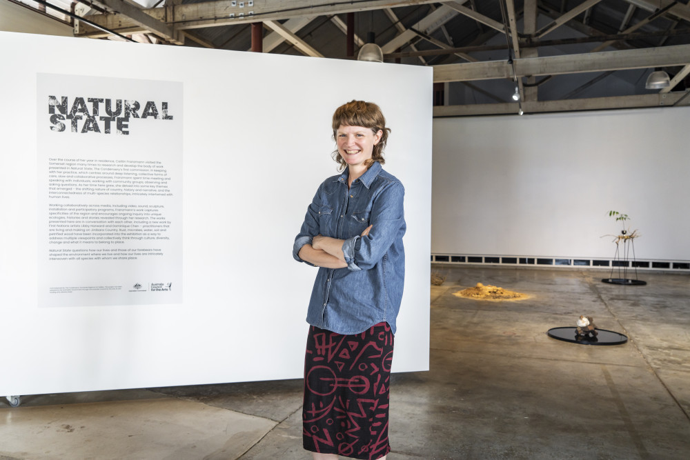 Caitlin Franzmann, who grew up in Noosa, was included in in Primavera 2014: Young Australian Artist at the Museum of Contemporary Art, Sydney, Passages at New Museum, New York in 2020, TarraWarra Biennial 2021: Slow Moving Waters at TarraWarra Museum of Art, Victoria and Embodied Knowledge: Queensland Contemporary Art at QAGOMA Brisbane in 2022. She was a member of feminist art collective LEVEL (2013-2017) and is currently a member of the collective eco-feminist research practice, Ensayos.