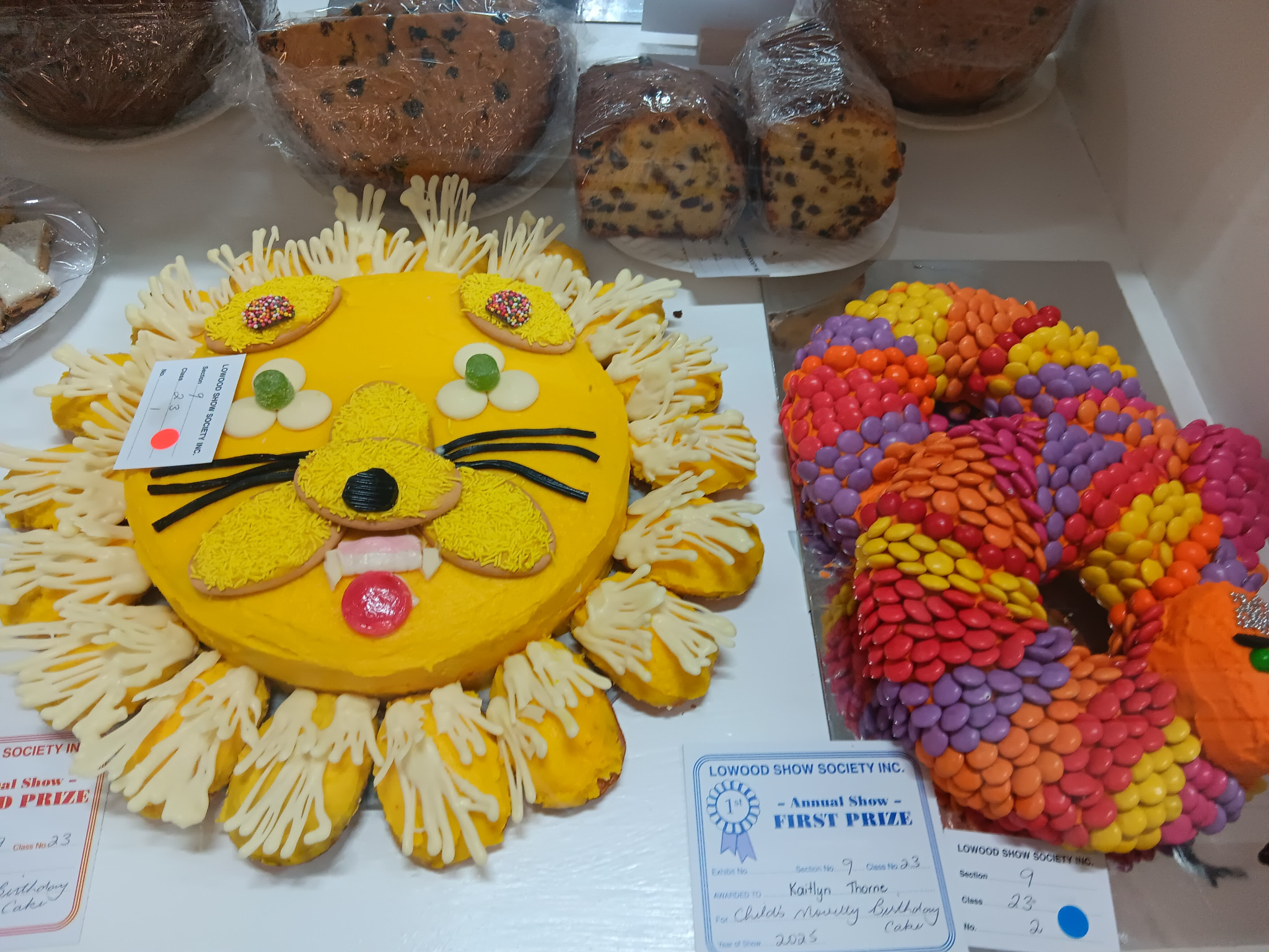 Novelty birthday cakes.