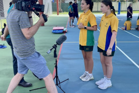 Students participating in the training video for paralympic australia and Dylan Alcott’s foundation.
