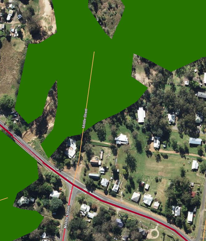 Queensland Government map showing core koala habitat area on Middle St.