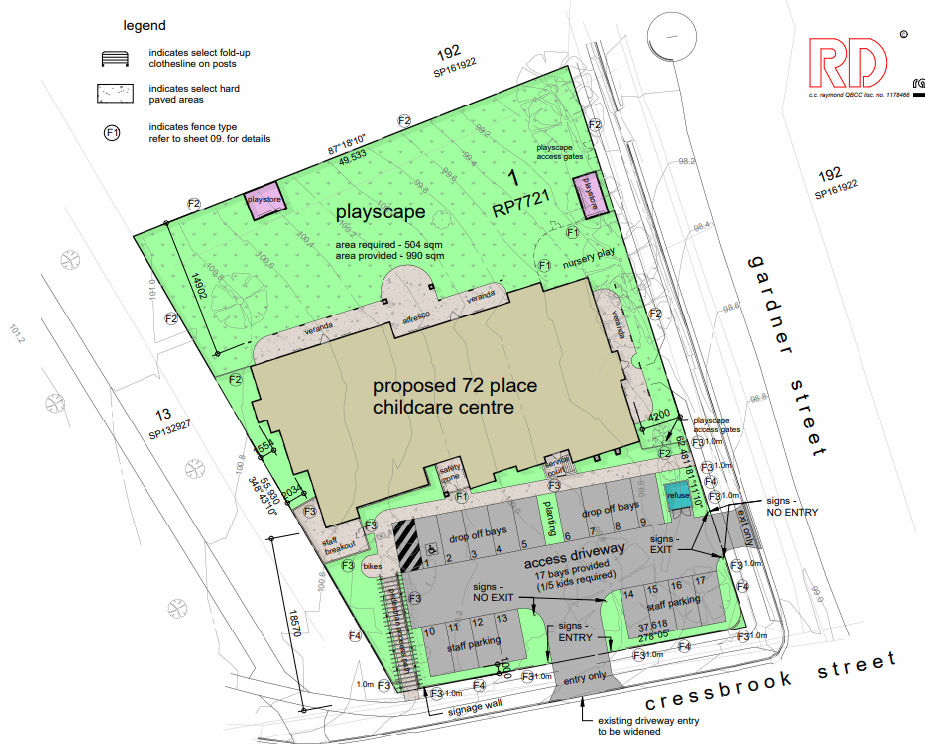 Site Plan of new Toogoolawah Childcare Centre.