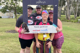 L-R: Morag, Roger, Carmel and Renee from Run with Rob. Run with Rob is based in north Brisbane and raises funds for domestic violence charity Small Steps with Hannah.